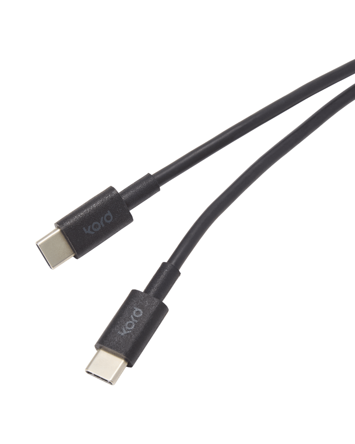 Kord USB-C - USB-C latauskaapeliin 1,8 m, Black Kord