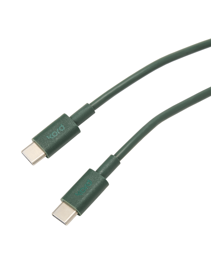 Kord USB-C - USB-C latauskaapeliin 1,8 m, Dark Green Kord