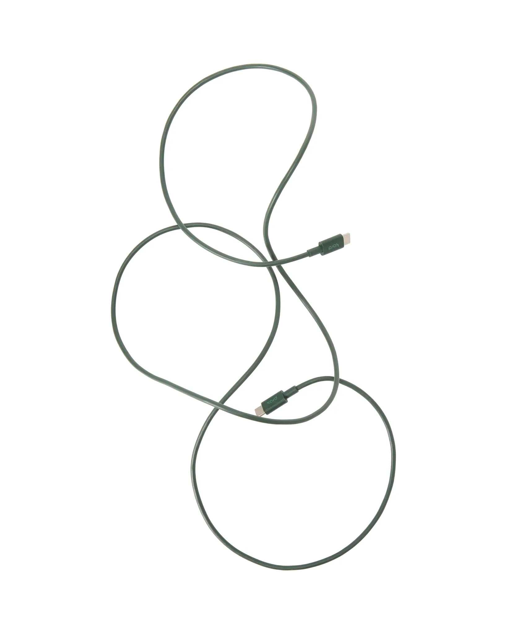 Kord USB-C - USB-C latauskaapeliin 1,8 m, Dark Green Kord