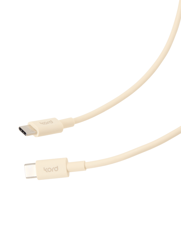 Kord USB-C - USB-C latauskaapeliin 1,8 m, Pearled Ivory Kord