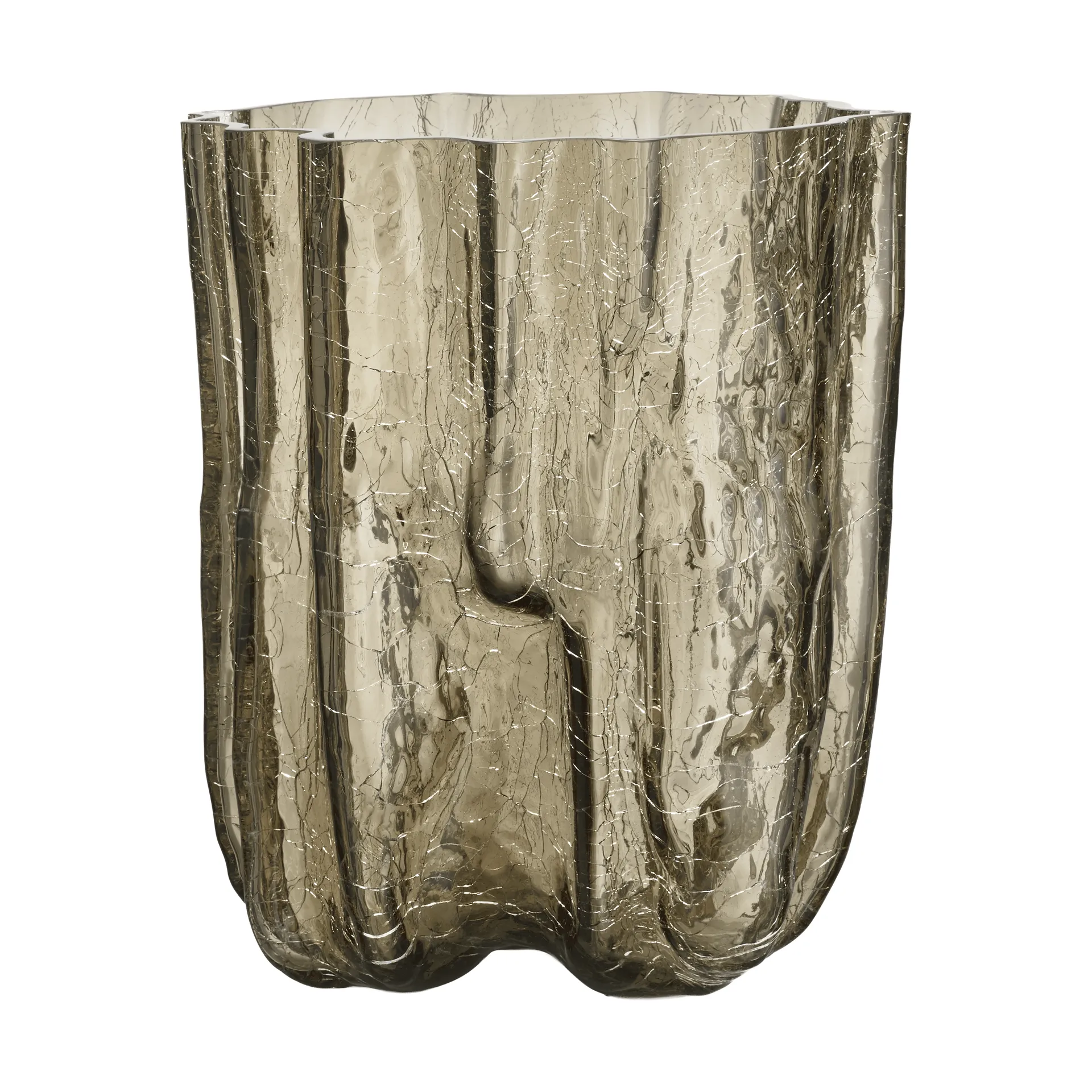 Crackle maljakko 27 cm, taupe Kosta Boda