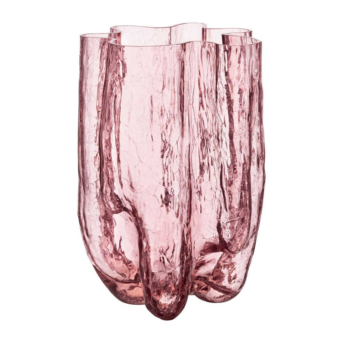 Kosta Boda Crackle maljakko 37 cm Vaaleanpunainen | Skandinaavinen Sisustus | Maljakot | Vaaleanpunainen