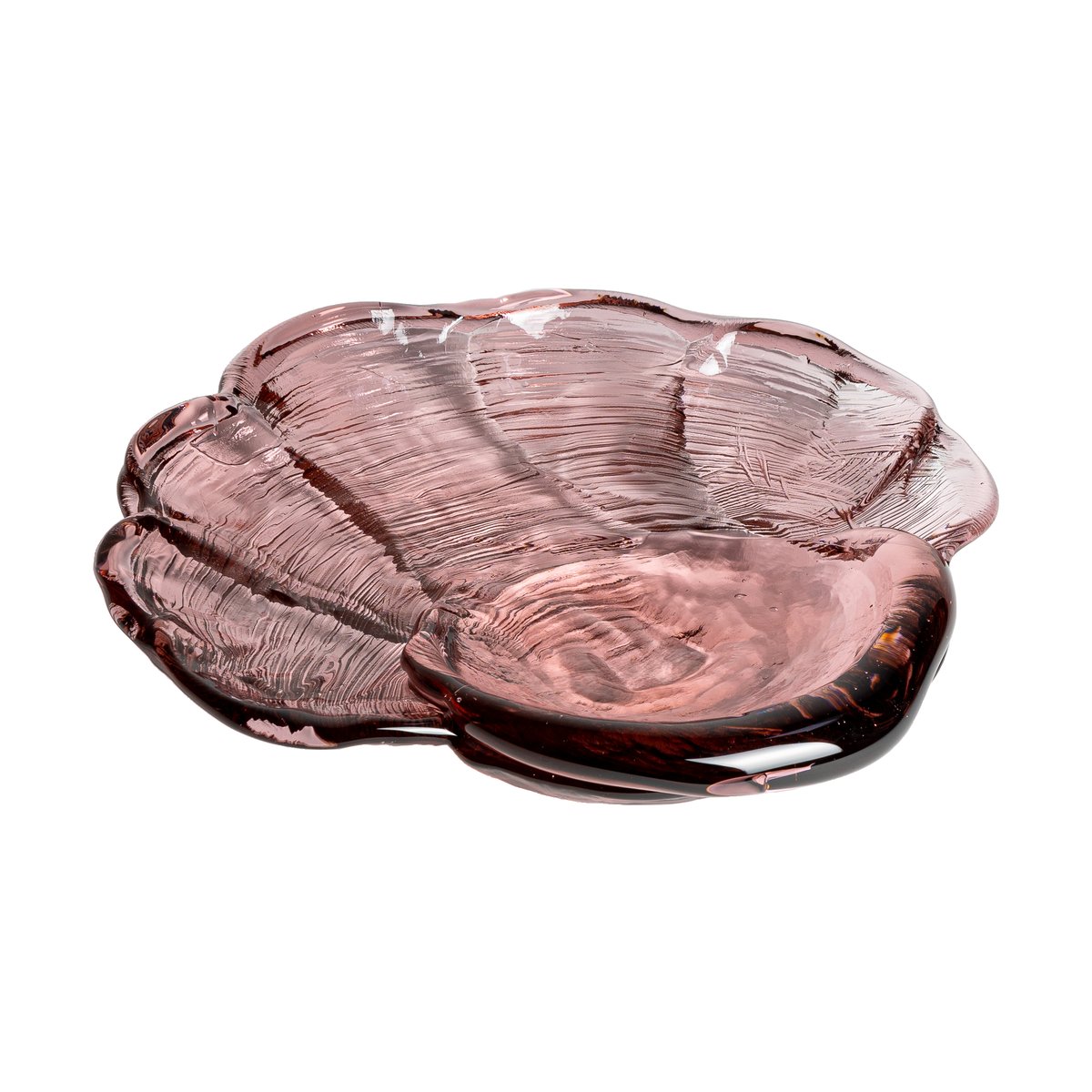 Kosta Boda Mattosimpukka taidelasi vati 30 x 33 cm Vaaleanpunainen