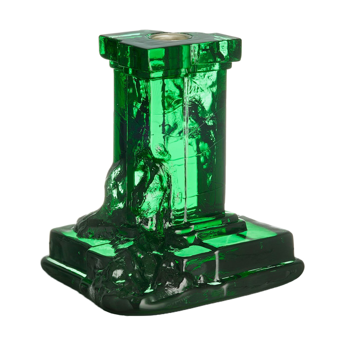 Kosta Boda Rocky Baroque -kynttilänjalka 150 mm Smaragdin vihreä