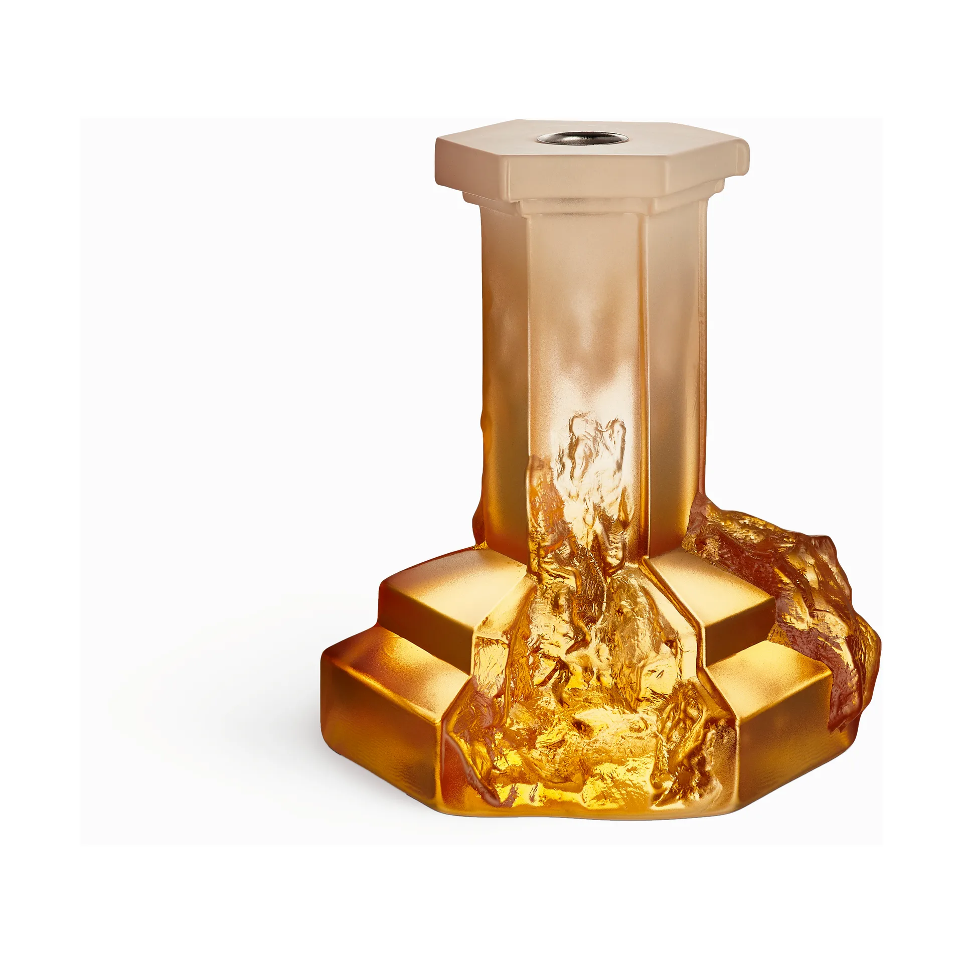 Rocky Baroque -kynttilänjalka 175 mm, Meripihkainen sumu Kosta Boda