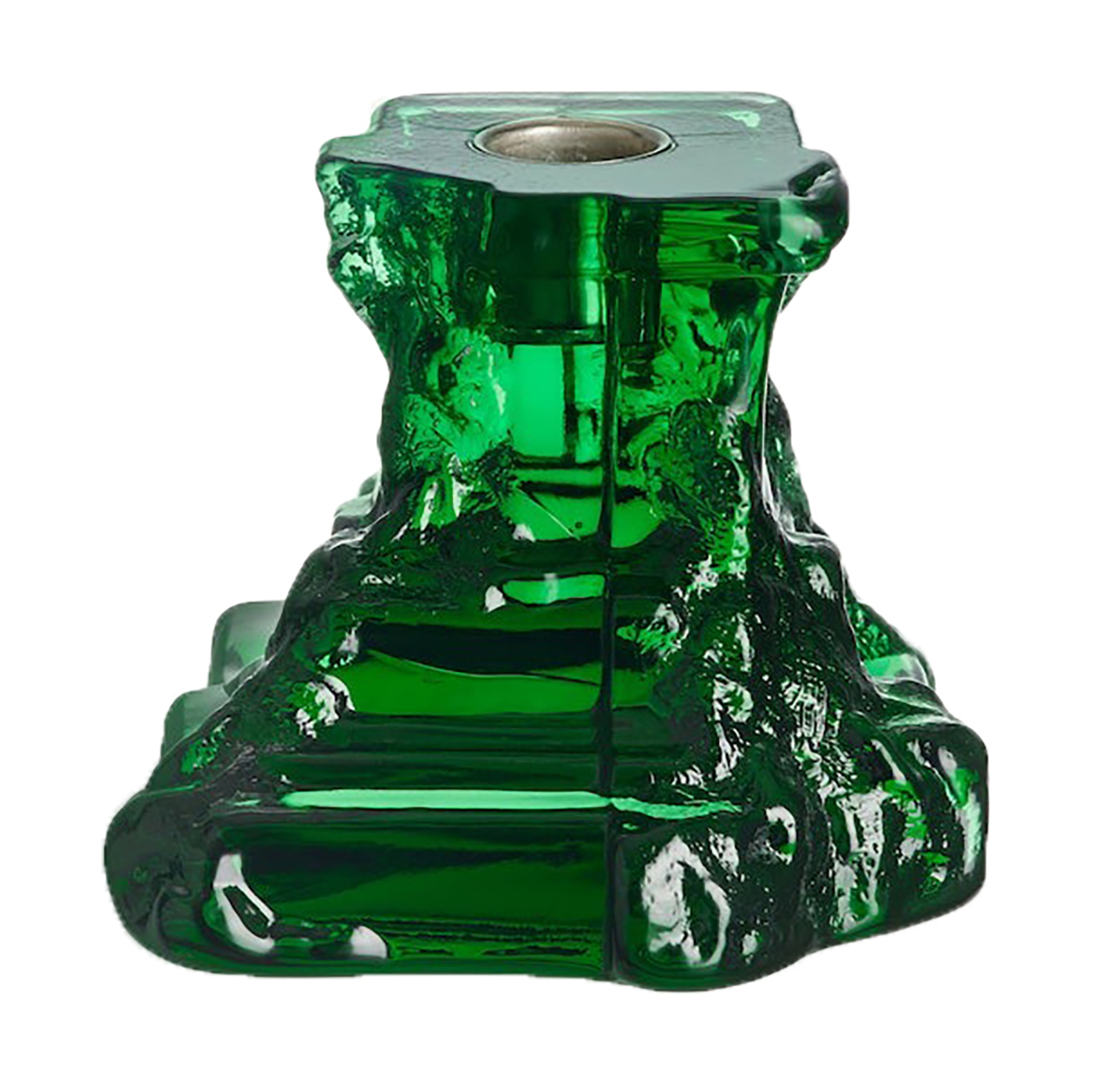 Kosta Boda Rocky Baroque -kynttilänjalka 95 mm Smaragdin vihreä