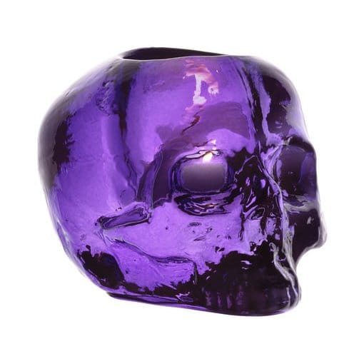 Skull kynttilälyhty 8,5 cm - liila - Kosta Boda