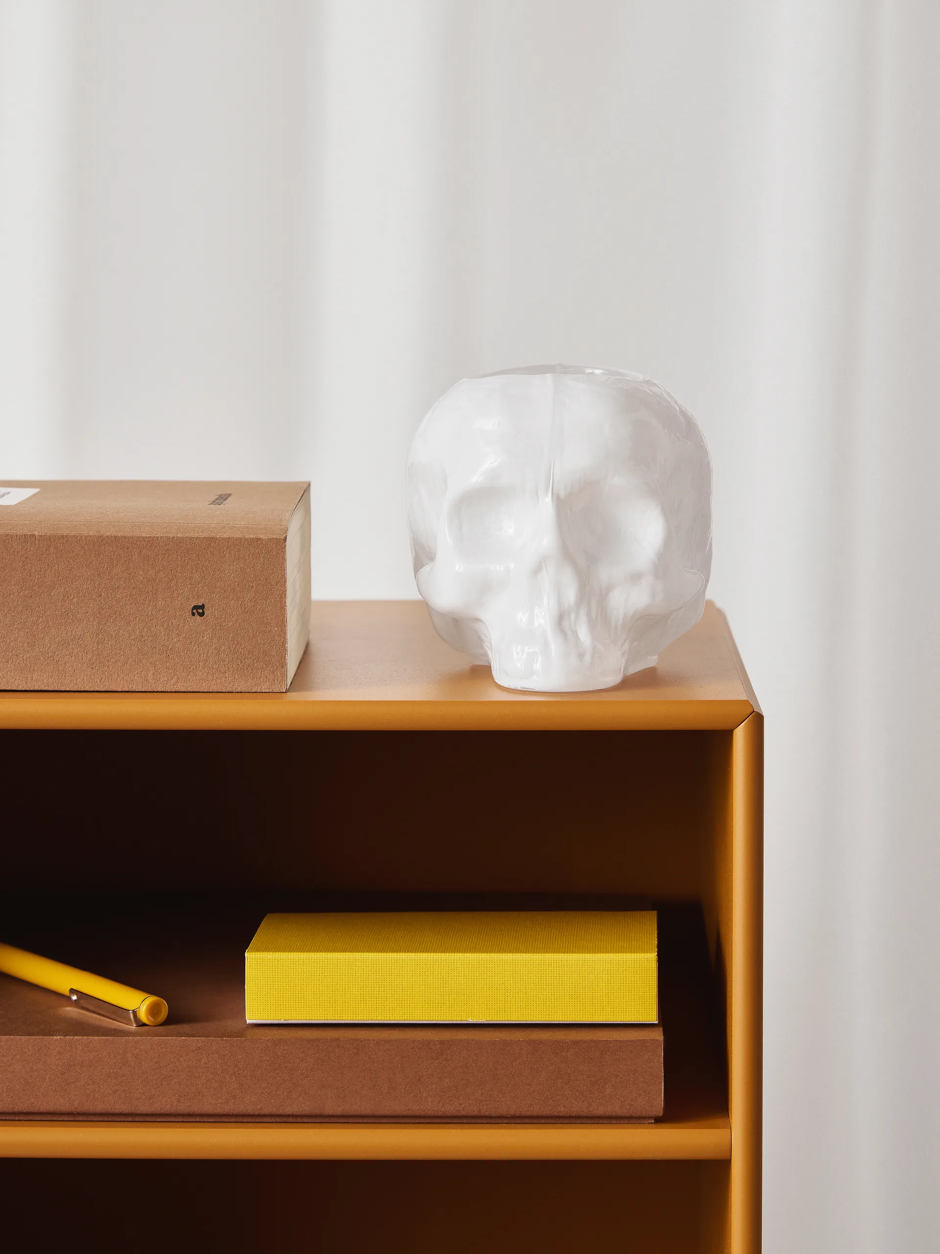 Skull kynttilälyhty 8,5 cm, Valkoinen Kosta Boda