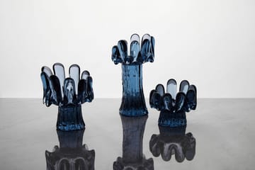 Solros kynttilänlyhty pyöreä lasi 9,2 cm - Sininen - Kosta Boda