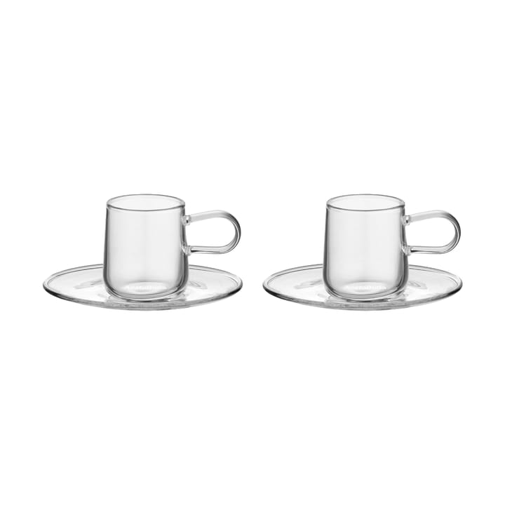 Viva espressokuppi ja aluslautanen 8 cl 2-pack - Kirkas - Kosta Boda