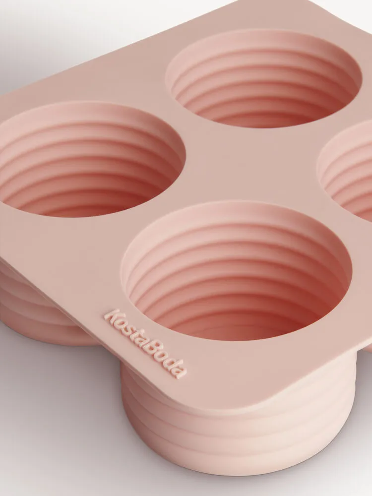 Viva jääpalamuotti 4 lokeroa 13 cl, Puuteriroosa Kosta Boda