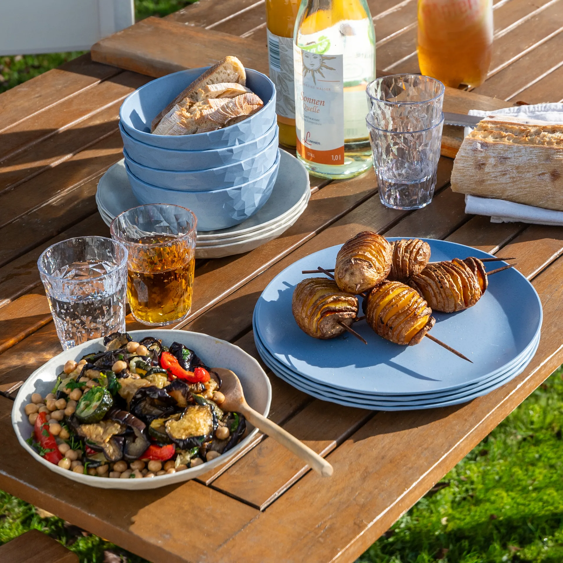 Club lautanen Ø26 cm 4-pack biokierrätysmuovi, Nature flower blue Koziol