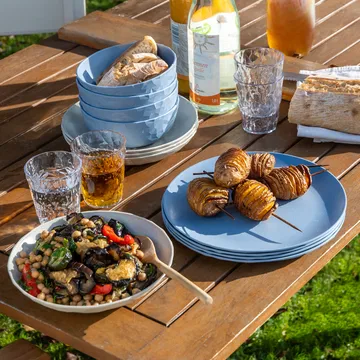 Club lautanen Ø26 cm 4-pack biokierrätysmuovi - Nature flower blue - Koziol