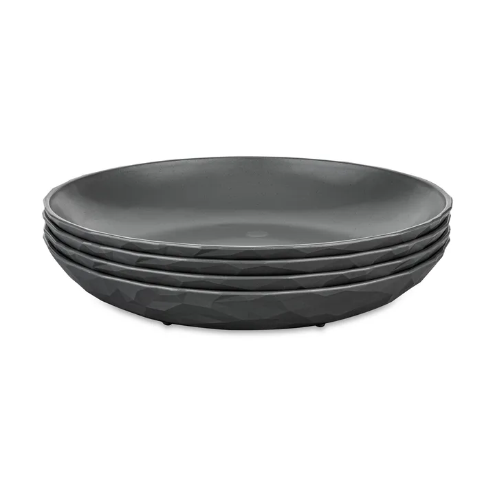 Club syvä lautanen Ø22 cm 4-pack biokierrätysmuovi - Nature ash grey - Koziol