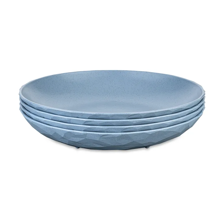 Club syvä lautanen Ø22 cm 4-pack biokierrätysmuovi - Nature flower blue - Koziol