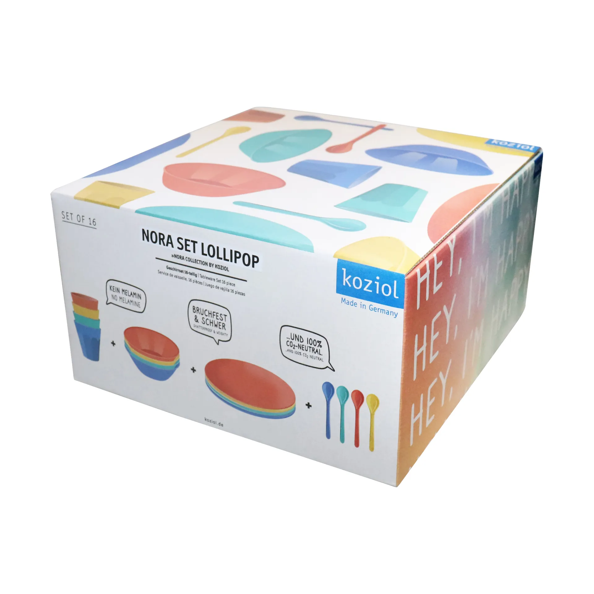 Nora Lollipop astiasto 16 osaa, Monivärinen Koziol