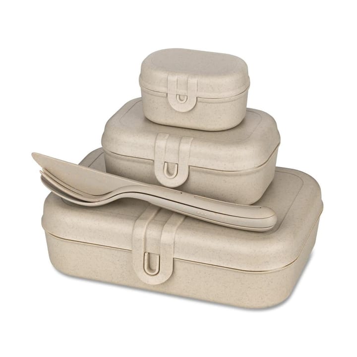 Pascal Ready Set 3 x lounasrasia ja aterimet - Nature desert sand - Koziol