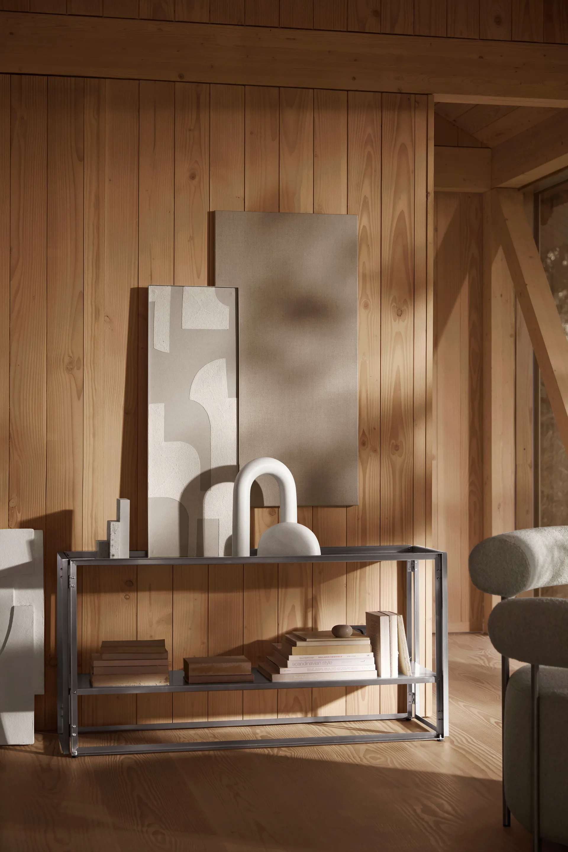 Taitettava konsoli 124×60 cm, Harjattu ruostumaton teräs Kristina Dam Studio