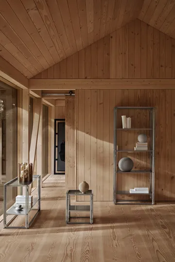 Taittuva sivupöytä 40×40 cm - Harjattu ruostumaton teräs - Kristina Dam Studio