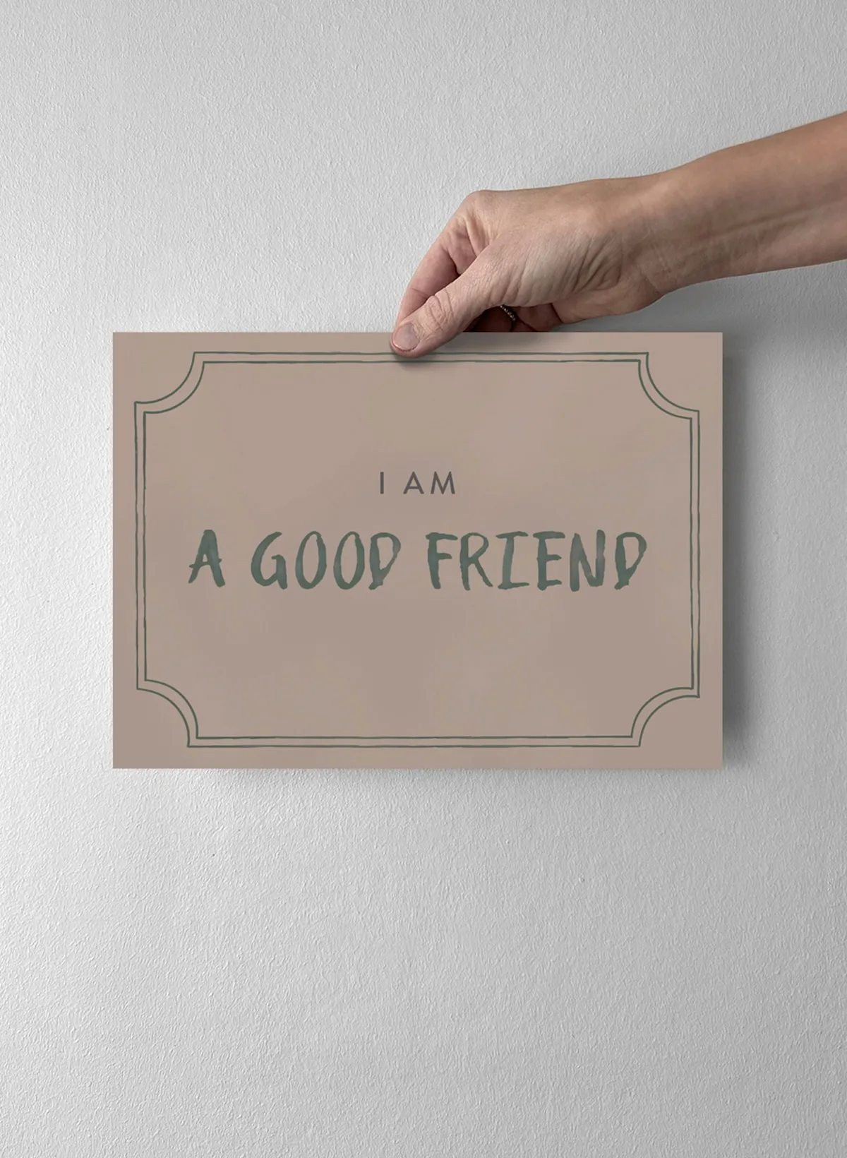 Good friend diplomi juliste 21x30 cm, Dusty rose Kunskapstavlan®
