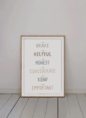 I am juliste 30x40 cm - Dusty pastel - Kunskapstavlan®