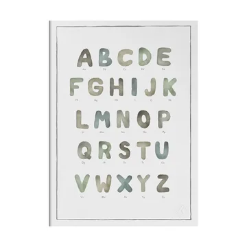 The alphabet watercolour juliste - 30x40 cm - Kunskapstavlan®