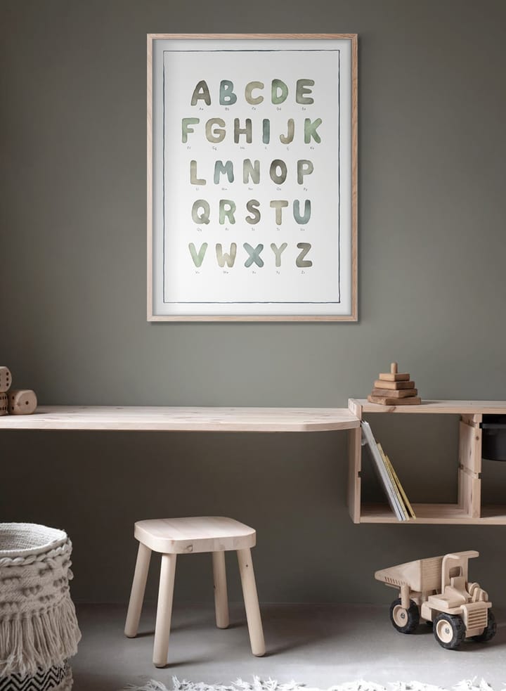 The alphabet watercolour juliste, 30x40 cm Kunskapstavlan®