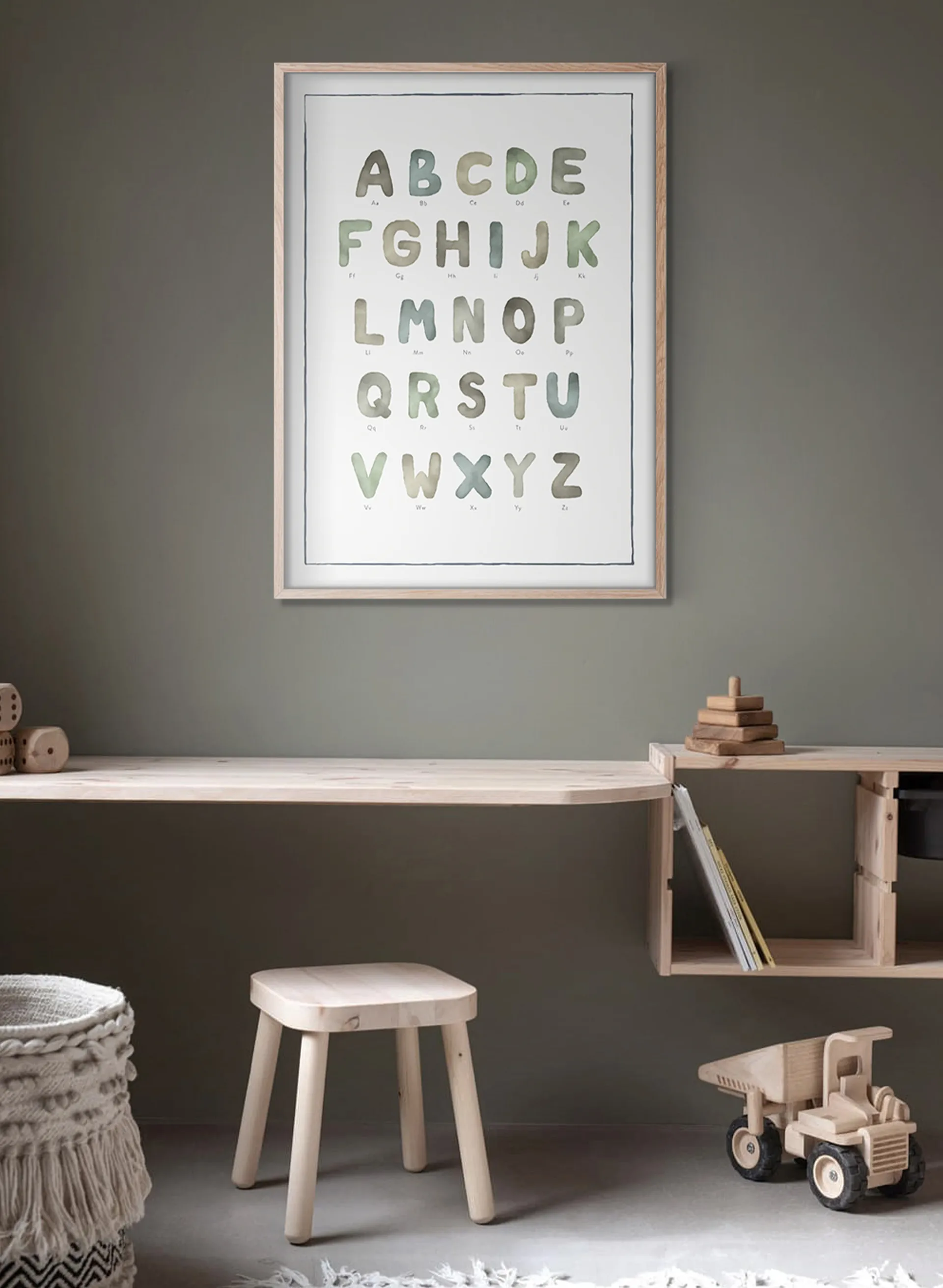 The alphabet watercolour juliste, 50x70 cm Kunskapstavlan®