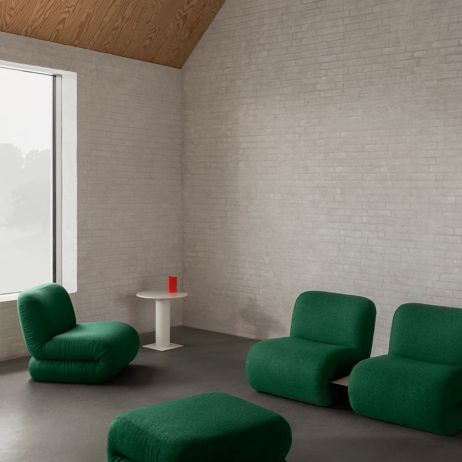 BAU nojatuoli, Divina melange-tummanvihreä, suora Lammhults