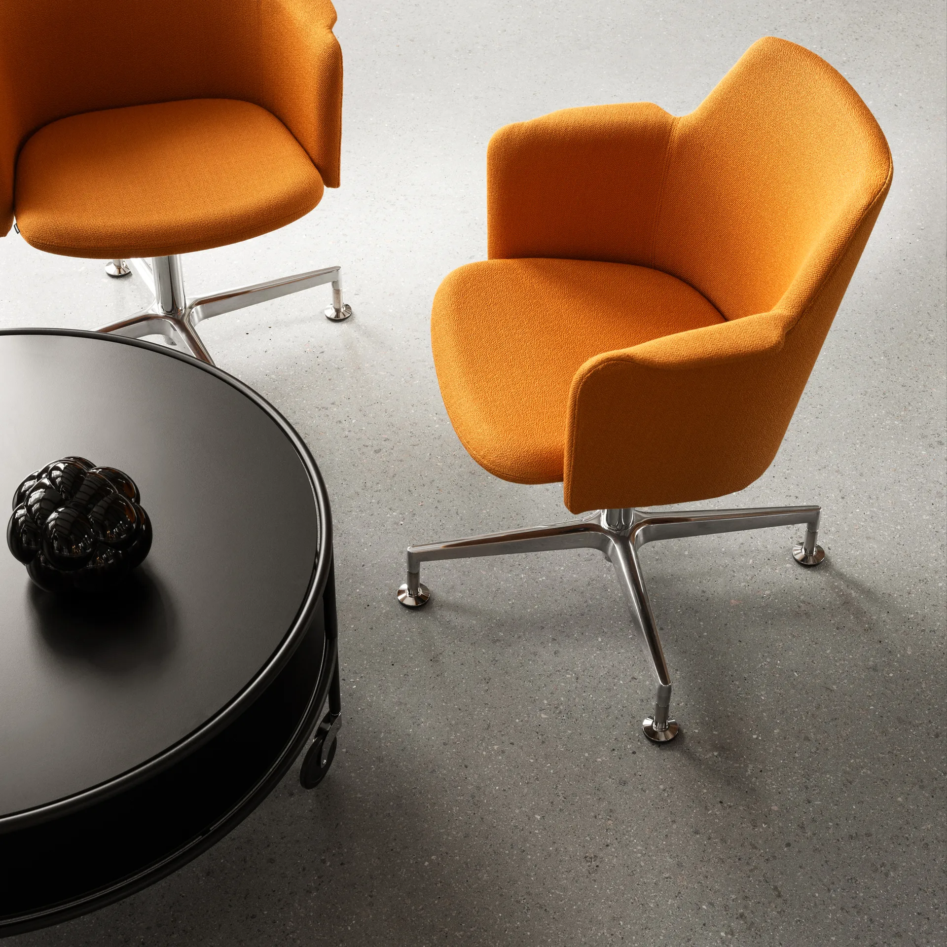 Chicago sohvapöytä, Musta laminaatti, Ø90 cm Lammhults