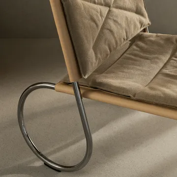 Corso easy chair tuoli - Elmo Nordic nahka Natur-linneväv kromi - Lammhults