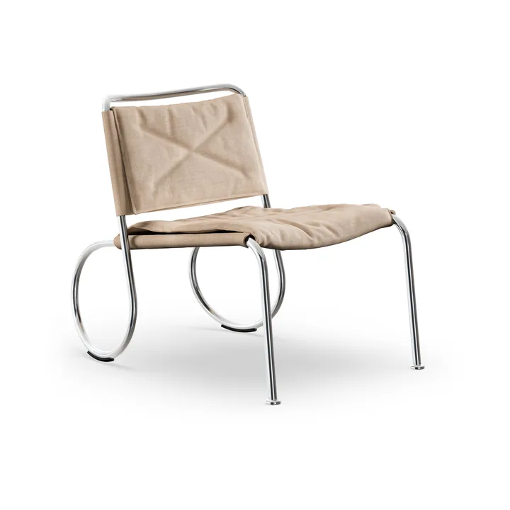 Corso easy chair tuoli - Pellavakangas natural-kromi - Lammhults