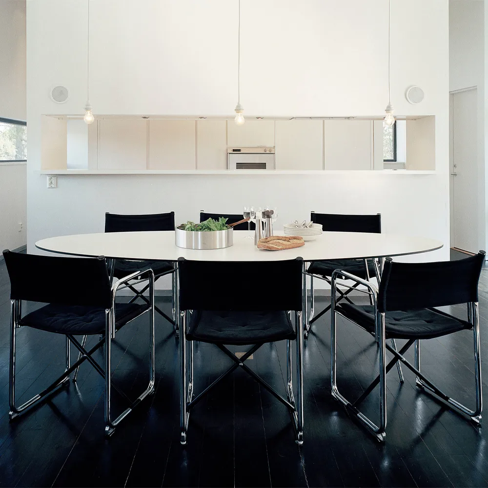 X75-2 käsinojatuoli, Luonnonvärinen pellavakangas-kromi Lammhults