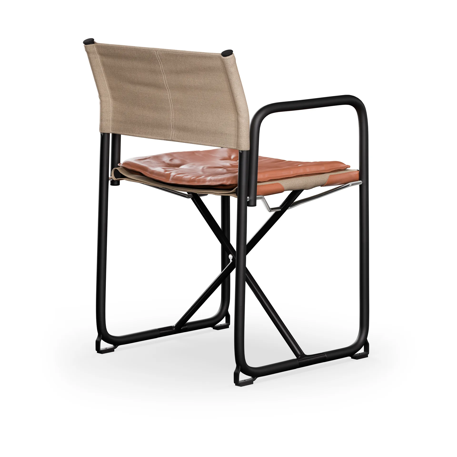 X75-2 käsinojatuoli, Pellavakangas natural-Elmo Nordic leather Cognac-mustat jalat Lammhults