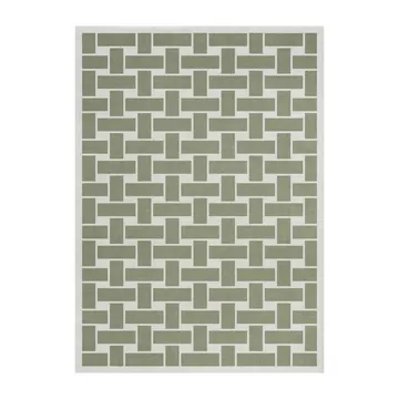 60S Geo Basket Weave -villamatto - Olive, 180 x 270 cm - Layered