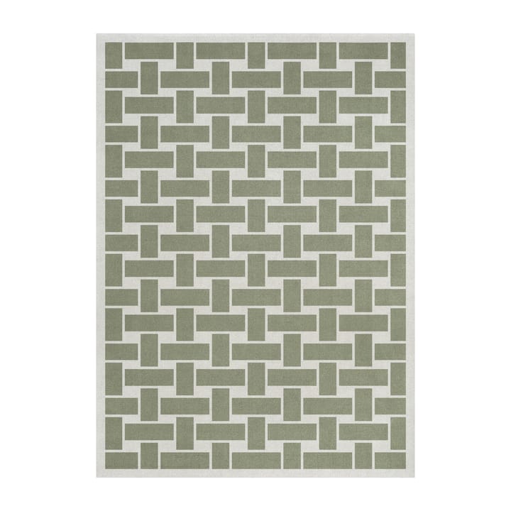 60S Geo Basket Weave -villamatto - Olive, 180 x 270 cm - Layered