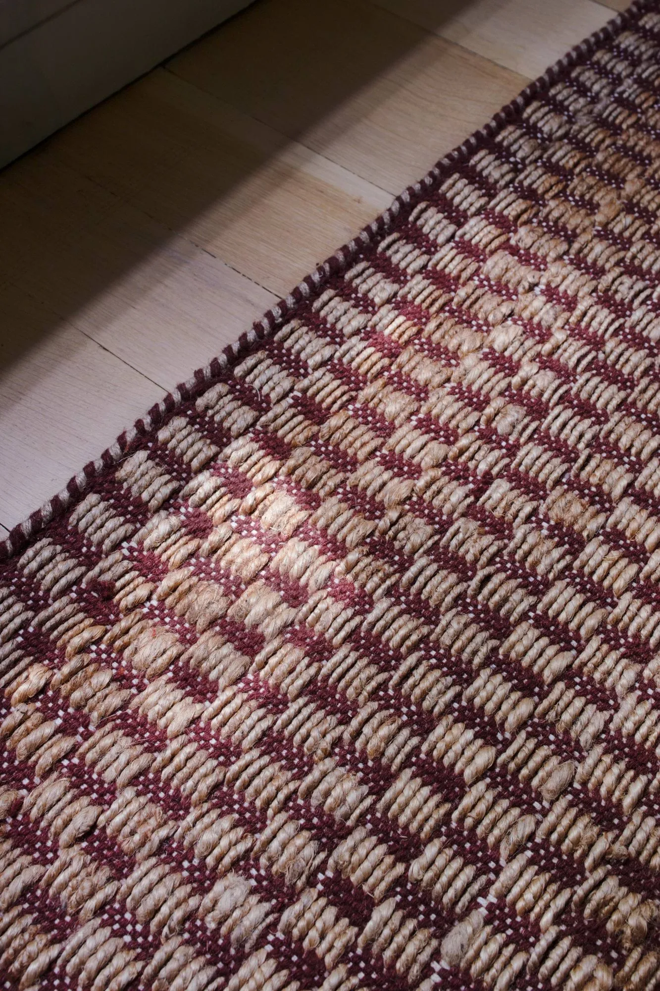 Barley juuttimatto, Burgundy, 75x240 cm Layered