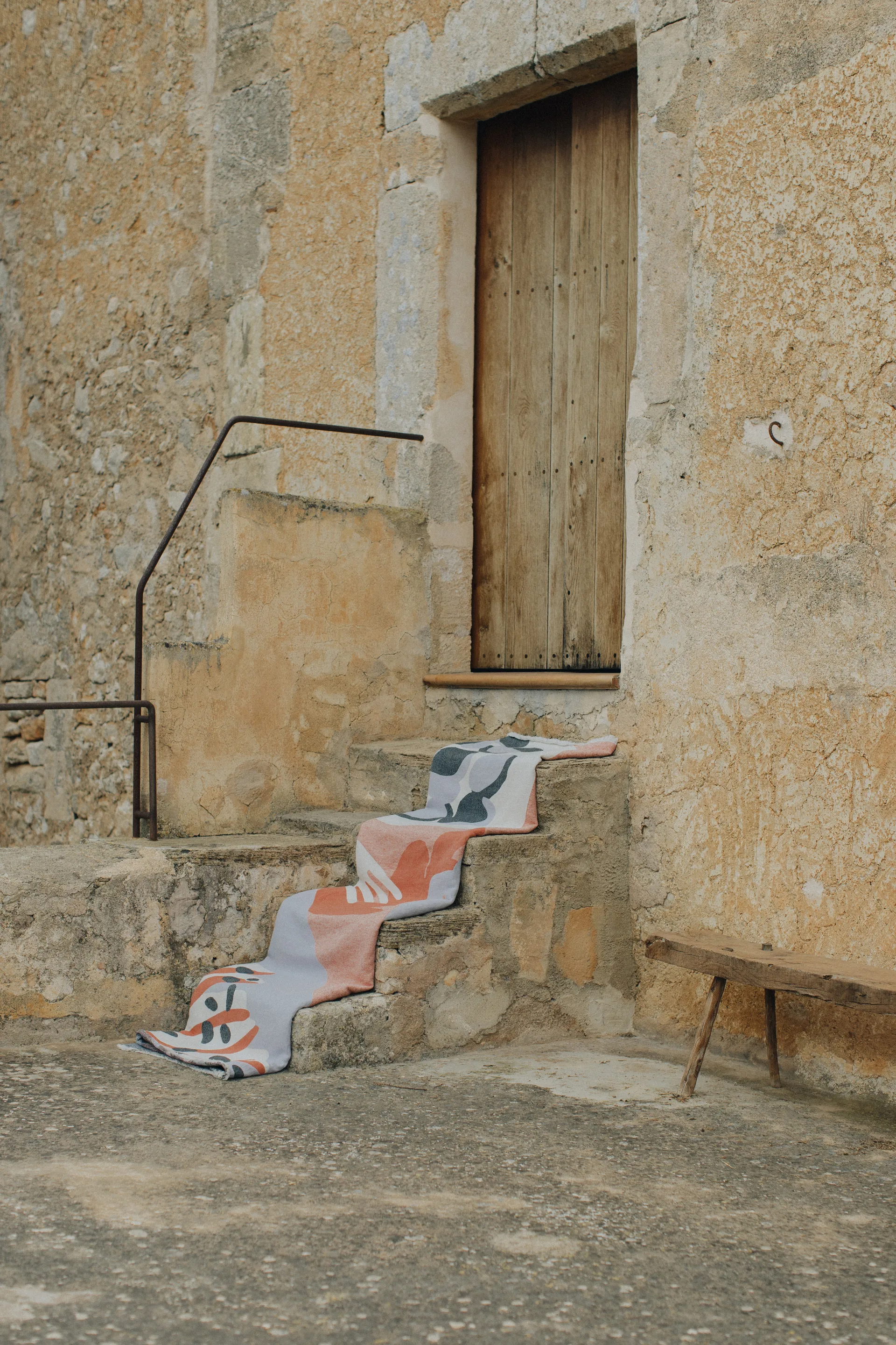 Boqueron puuvillahuopa 130 x 220 cm, Punainen Layered