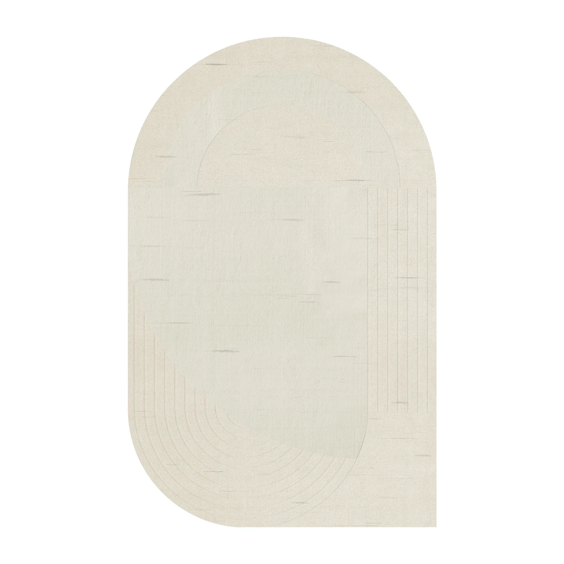 Circular villamatto 180 x 270 cm, Bone white Layered