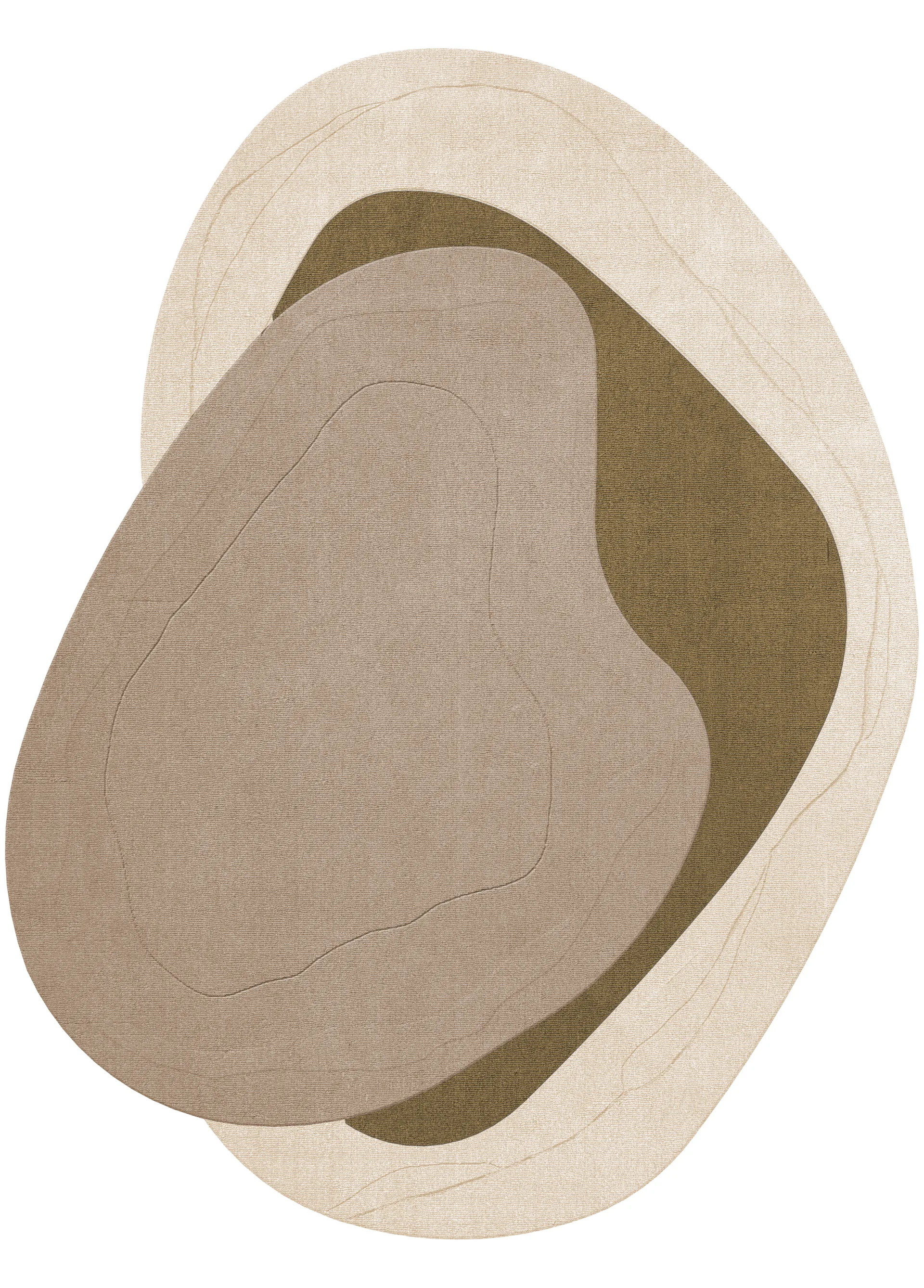 Layered Erik Bratsberg Lozza villamatto Olive, 210x270 cm
