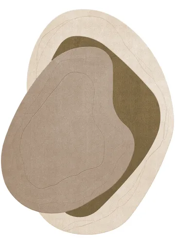 Erik Bratsberg Lozza villamatto - Olive, 230x300 cm - Layered