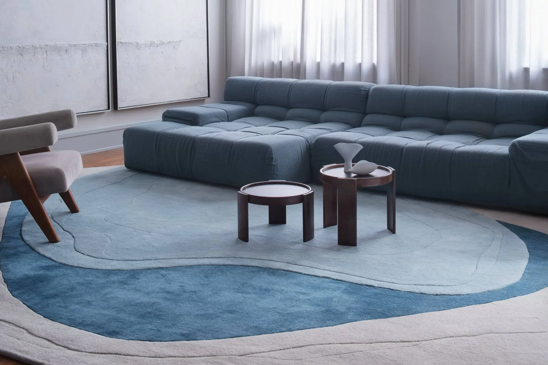 Erik Bratsberg Lozza villamatto, Teal, 270x350 cm Layered