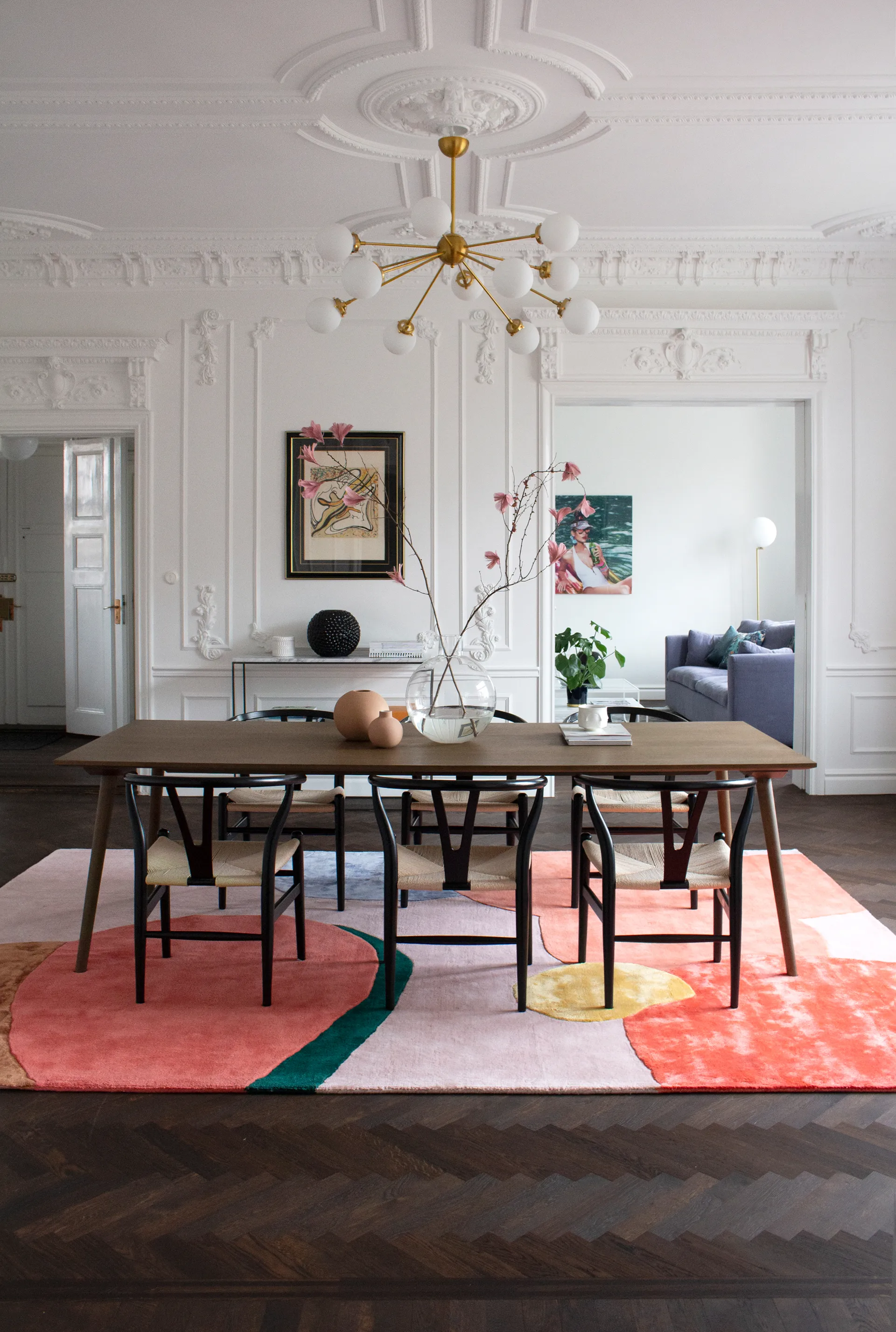 Flower Field -villamatto 160 x 230 cm, Pink Layered