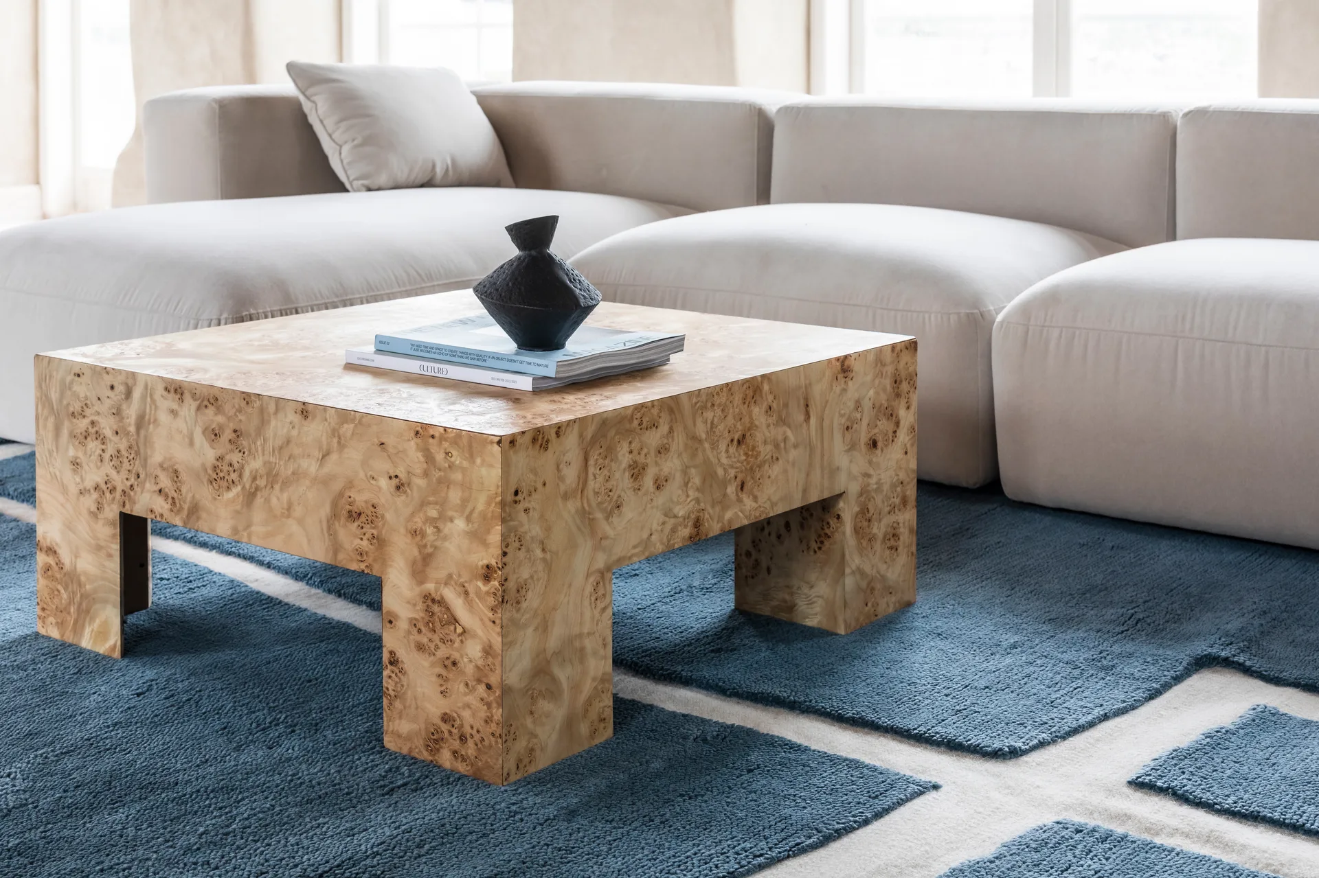 Gotland Klint villamatto, Cornflower blue 180x270 cm Layered