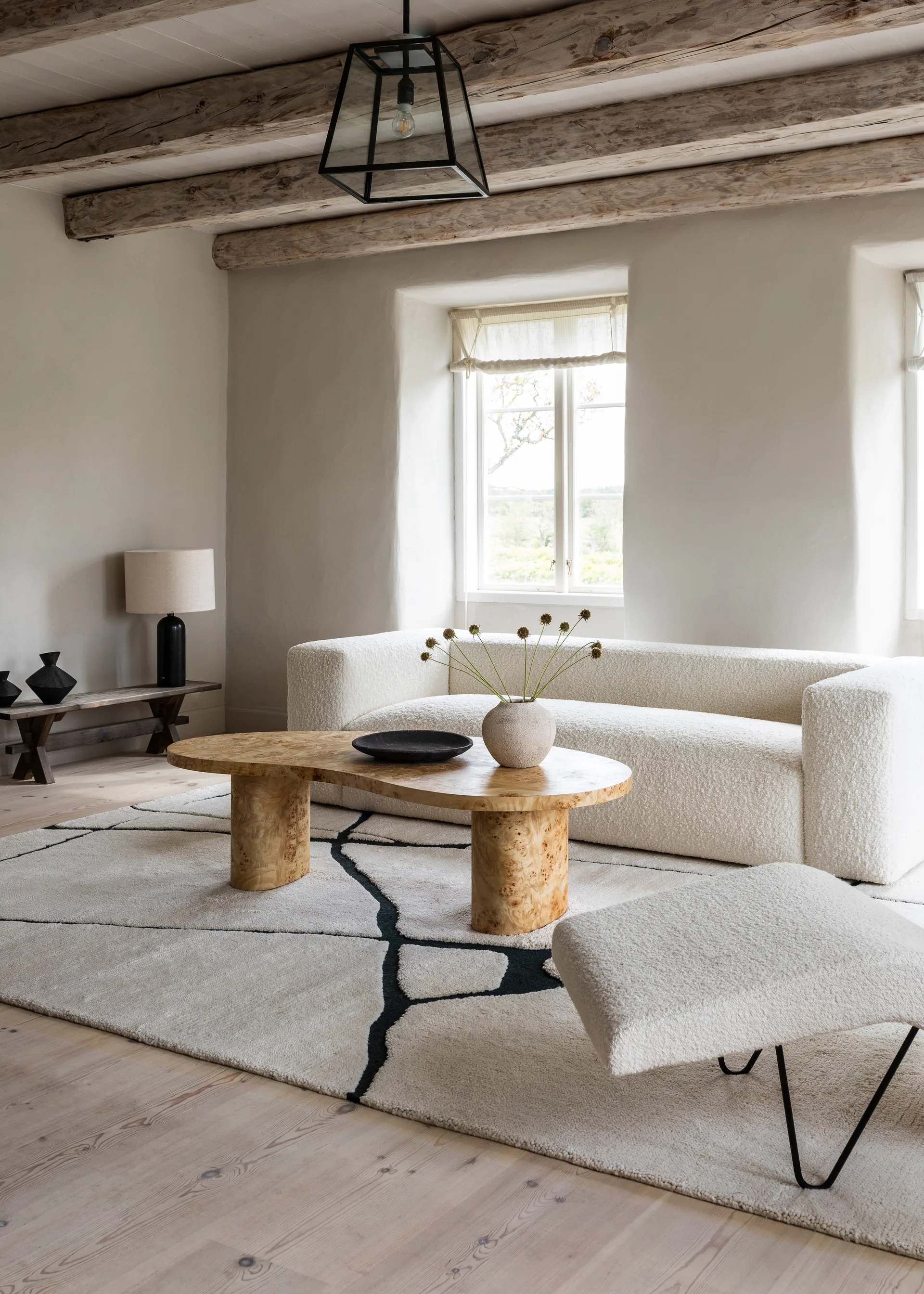 Gute villamatto, Black and white 180x270 cm Layered