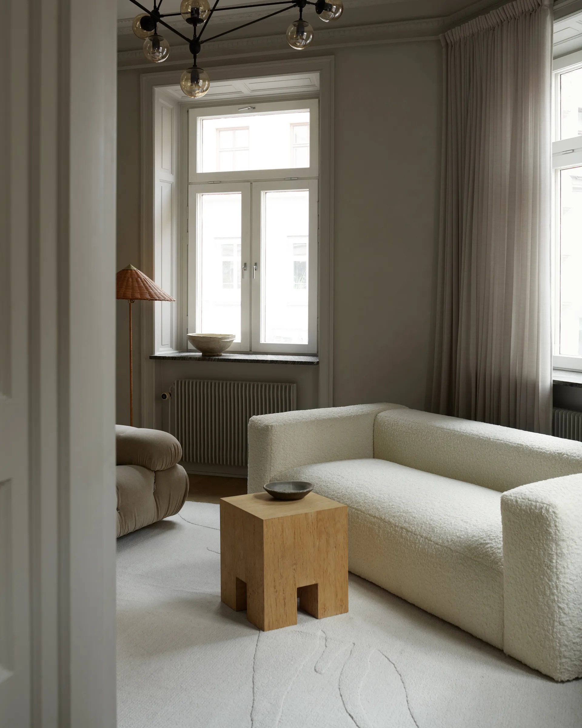 Nami villamatto, Bone White 300 x 400 cm Layered