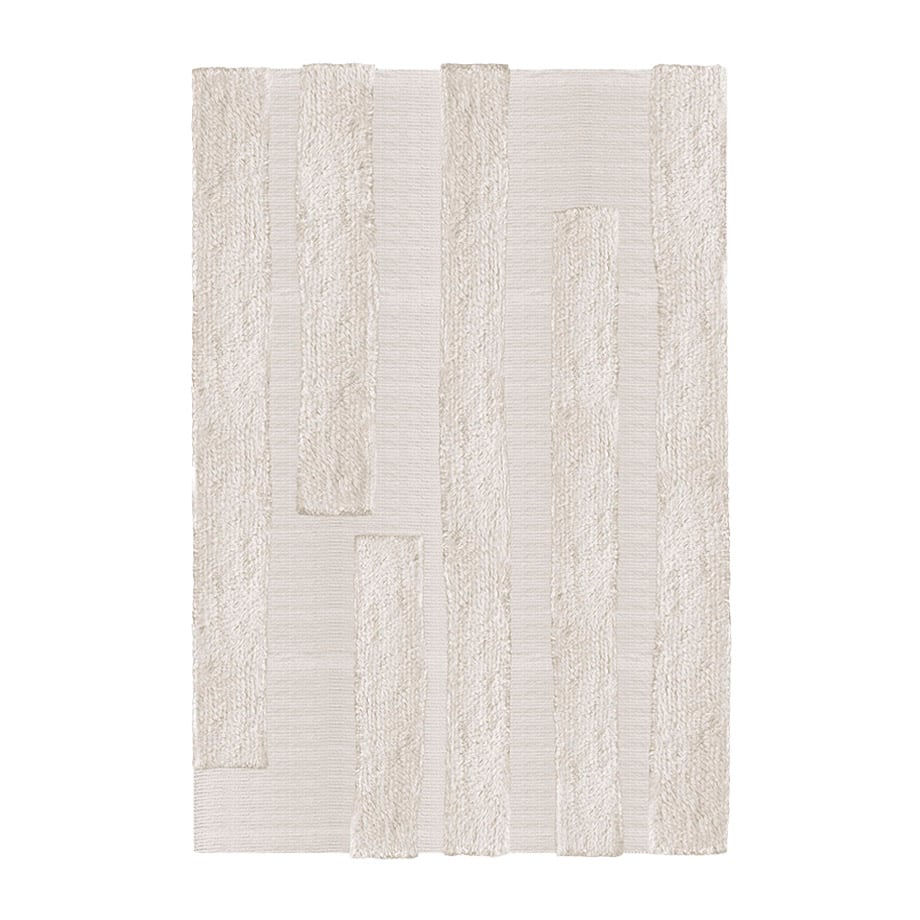 Layered Punja Bricks -villamatto Bone White 180 x 270 cm
