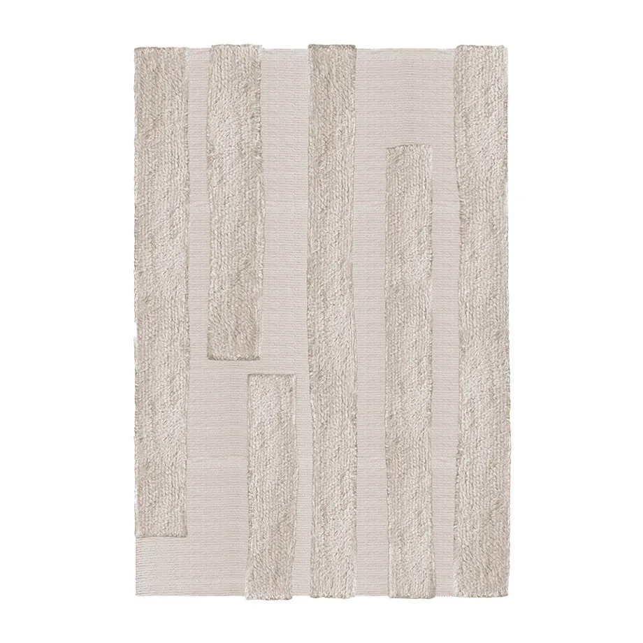 Punja Bricks -villamatto, Sand Melange, 250 x 350 cm Layered