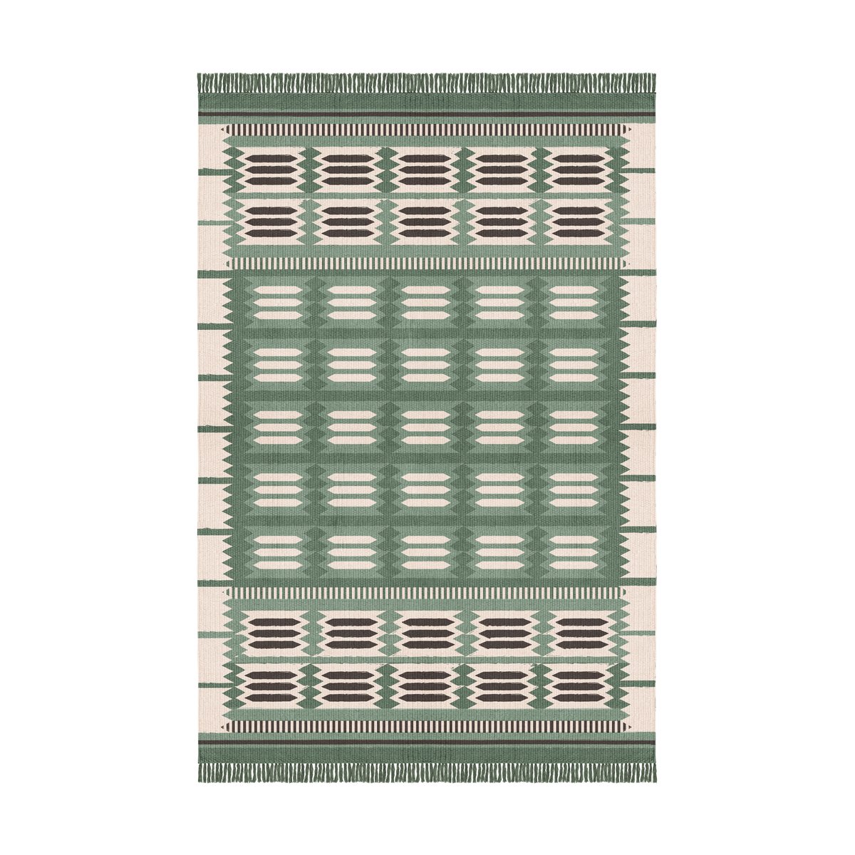 Layered Röllakan Hilma villamatto 250x350 cm Fern | Skandinaavinen Sisustus | Ryijymatot & Nukkamatot | Vihreä