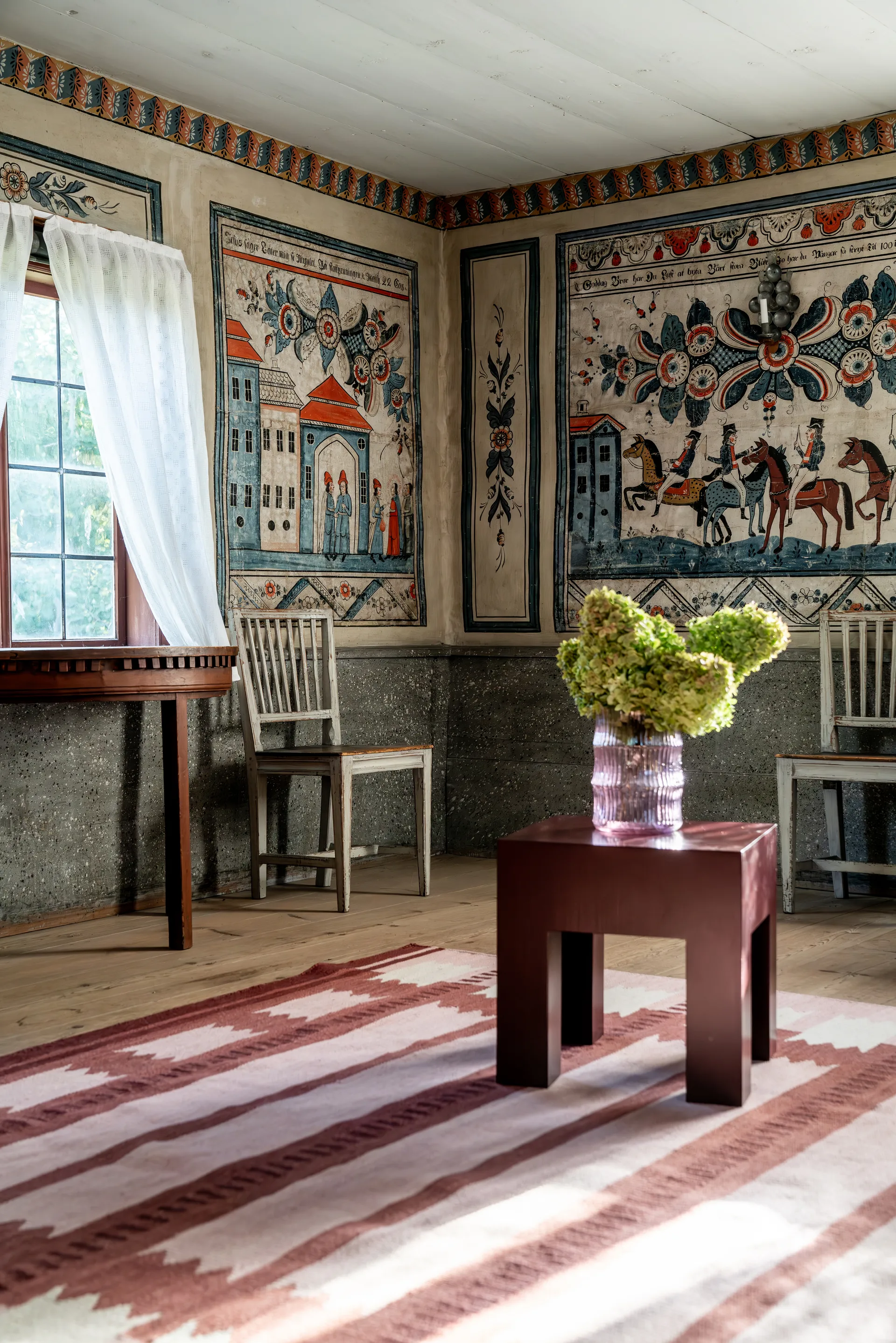 Röllakan Iris villamatto, Rasberry, 200x300 cm Layered